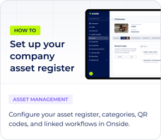 Asset register set up