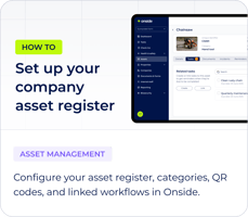 Asset register set up