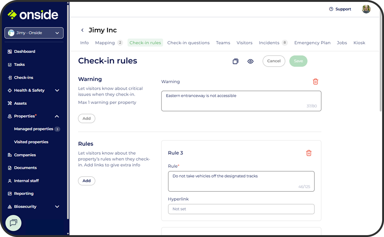 How do I use Check-in Rules?