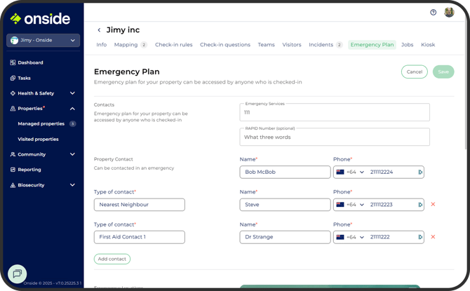Emergency plan 1