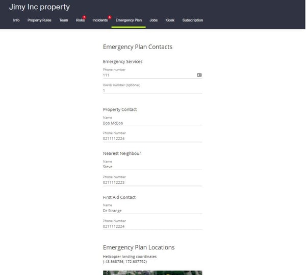 Emergency plan 2021