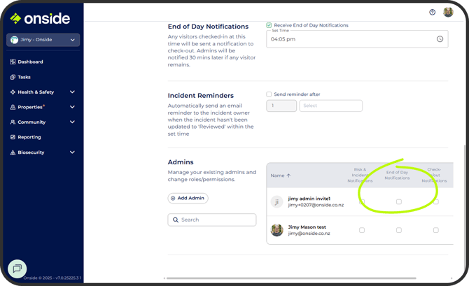 Eod notifications