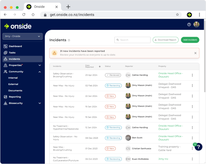 Incident Dashboard