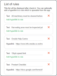 List of rules