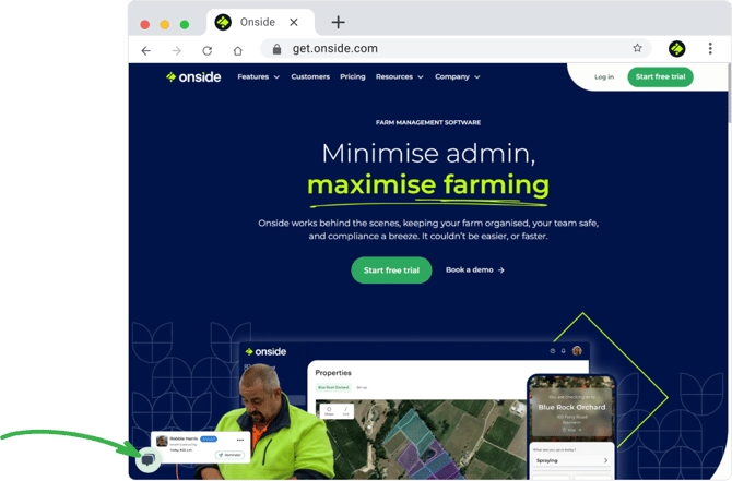 Marketing website - Chat