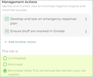 Risk eliminate
