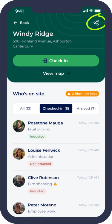 How can my visitors and contractors check-in?