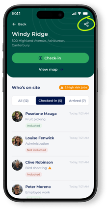 Share check-in link