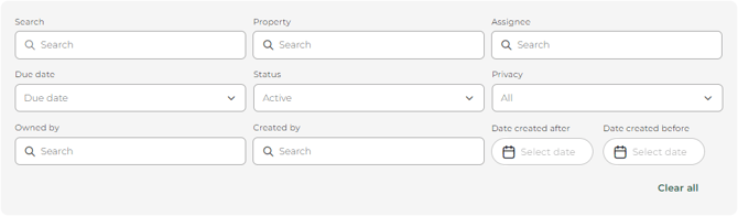 Task filters