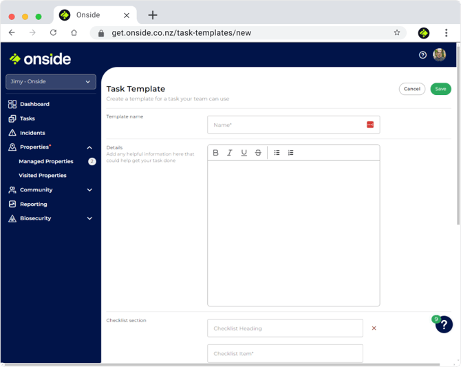 Task templates