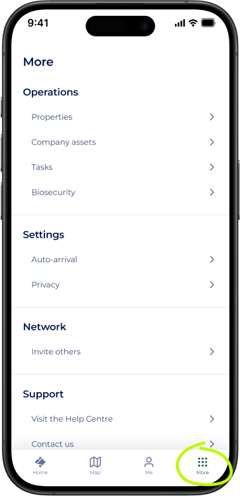 Tasks - More menu